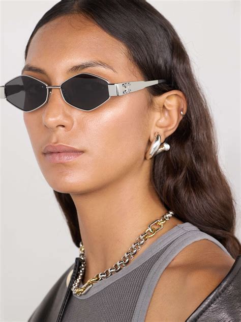 Triomphe hexagonal sunglasses in silver .